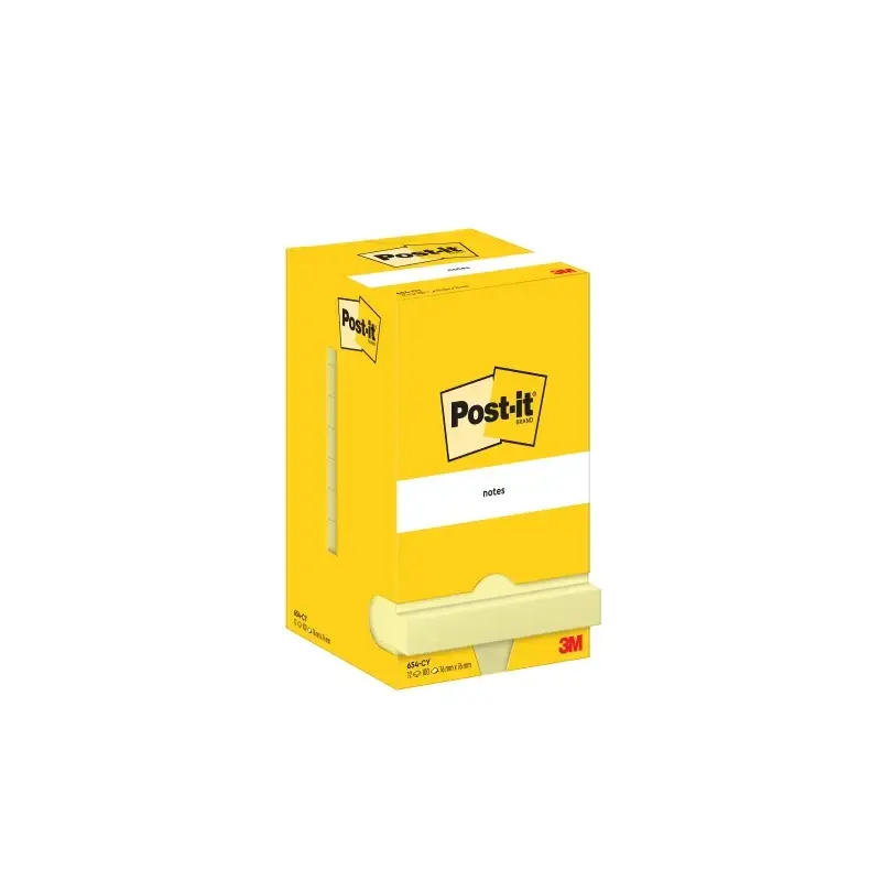 Post-It Pack de 12 Blocs de 100 Notas Adhesivas Reposicionables - Forma Cuadrada - 76x76mm - Color Amarillo Claro | Ahorro Impri