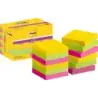 Post-It Super Sticky Pack de 12 Blocs de 90 Notas Adhesivas Reposicionables 47.6x47.6mm - Forma Cuadrada - Caja Dispensadora - C