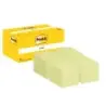 Post-It Pack de 12 Blocs de 100 Notas Adhesivas Reposicionables 38x51mm - Forma Rectangular - Color Amarillo Claro | Ahorro Impr