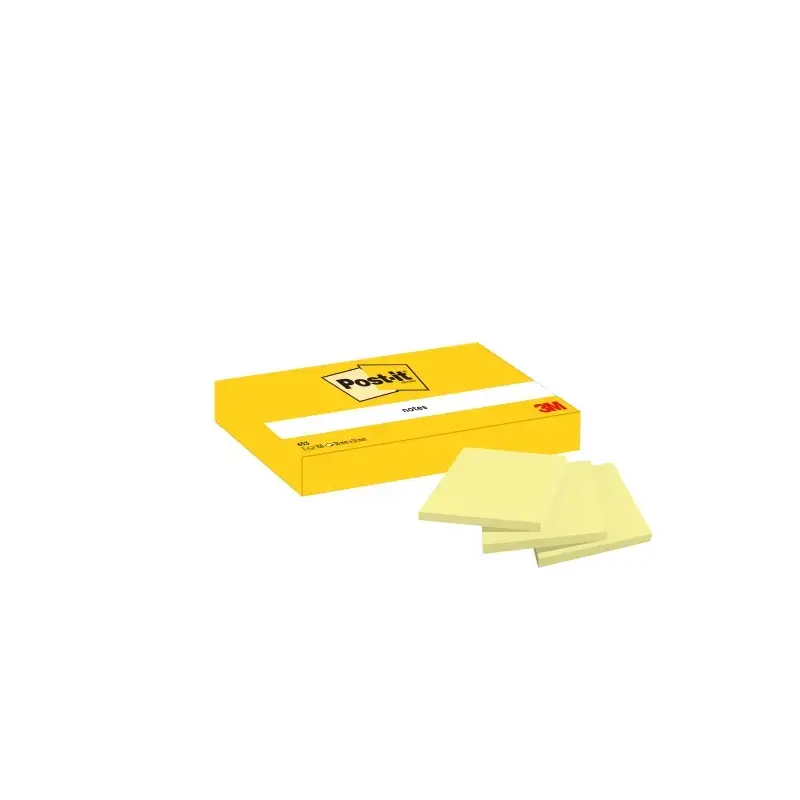 Post-It Pack de 12 Blocs de 100 Notas Adhesivas Reposicionables 38x51mm - Forma Rectangular - Color Amarillo Claro | Ahorro Impr