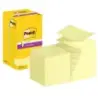 Post-It Super Sticky Pack de 12 Blocs de 90 Notas Adhesivas Reposicionables Zig-Zag 76x76mm - Forma Cuadrada - Color Amarillo Cl