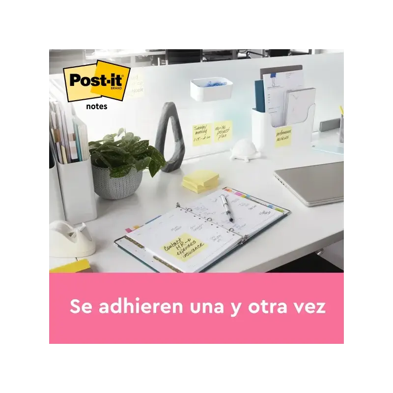 Post-It Pack de 20 Blocs de 100 Notas Adhesivas Reposicionables - Forma Cuadrada - 76x76mm - Color Amarillo Claro | Ahorro Impri