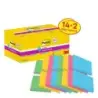 Post-It Super Sticky Pack de 16 Blocs de 90 Notas Adhesivas Reposicionables - Forma Cuadrada - 76x76mm - en Zig-Zag - Colores Su