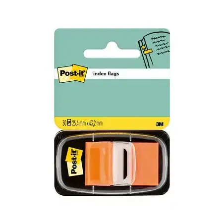 Post-it Index Dispensador con 50 Marcadores Reposicionables 25.4 x 43.2mm - Adherencia Firme - Para Marcar, Señalar o Destacar I