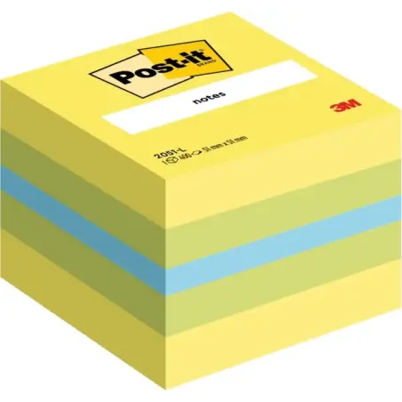 Post-It Cubo de 400 Notas Adhesivas Reposicionables - Forma Cuadrada - 51x51mm - Colores Surtidos | Ahorro Imprimiendo