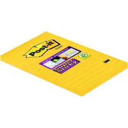 Post-It Super Sticky Bloc de 75 Notas Adhesivas Reposicionables - Forma Rectangular - 101x152mm - Color Ultra Amarillo | Ahorro