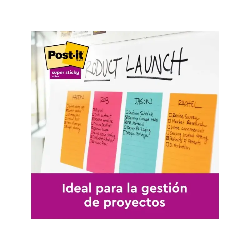 Post-It Super Sticky Bloc de 75 Notas Adhesivas Reposicionables - Forma Rectangular - 101x152mm - Color Ultra Amarillo | Ahorro