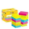 Post-It Pack de 12 Blocs de 100 Notas Adhesivas Reposicionables 38x51mm - Forma Rectangular - Caja Dispensadora - Colores Surtid