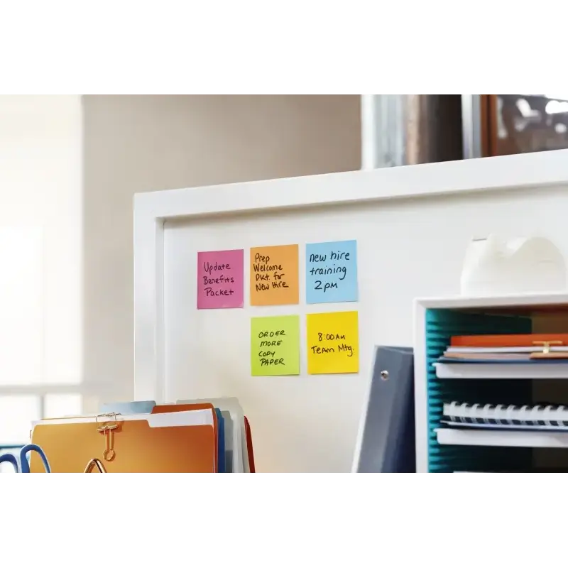 Post-It Super Sticky Pack de 6 Blocs de 90 Notas Adhesivas Reposicionables - Forma Rectangular - Colores Surtidos | Ahorro Impri