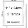 Papel Continuo 11" x 240mm - Juego de 2 Tantos - Envase de 1.500 Unidades - Color Blanco | Ahorro Imprimiendo