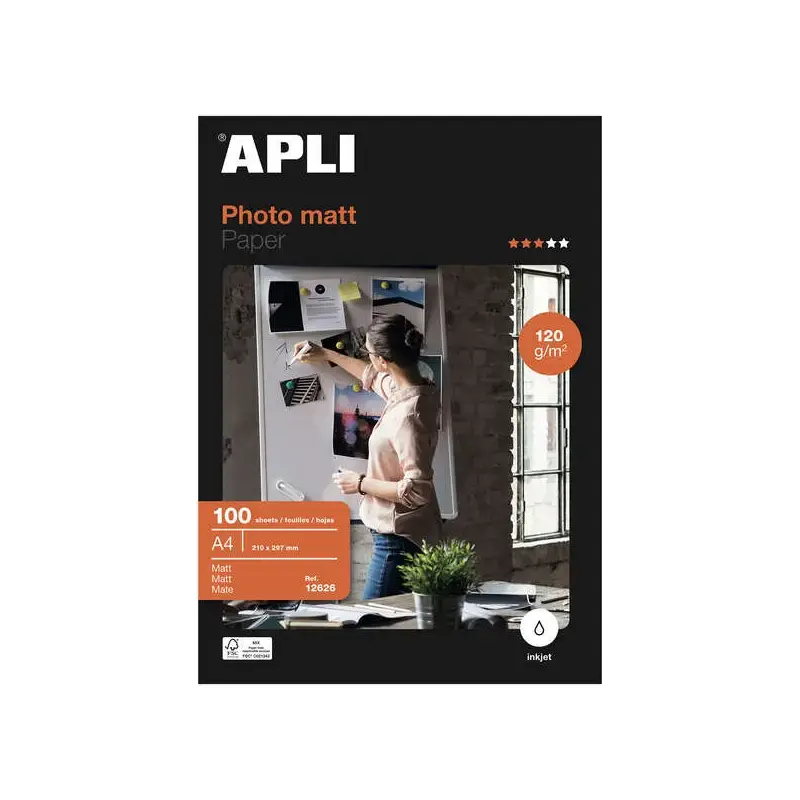 Apli Papel Fotografico Matt A4 120g 100 Hojas | Ahorro Imprimiendo