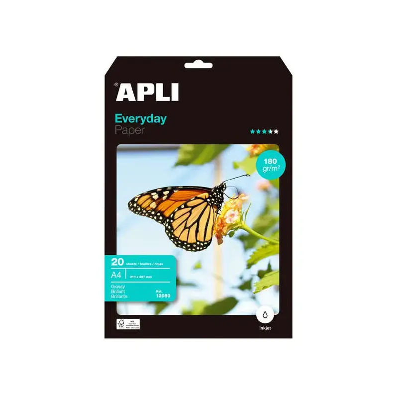 Apli Papel Fotografico Everyday A4 180g 20 Hojas | Ahorro Imprimiendo