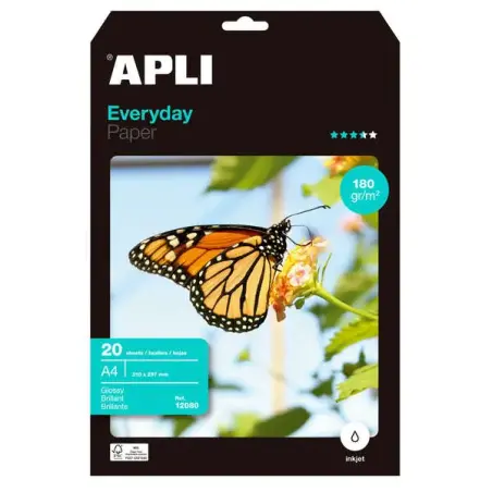 Apli Papel Fotografico Everyday A4 180g 20 Hojas | Ahorro Imprimiendo