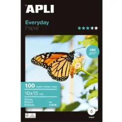 Apli Papel Fotografico Everyday 10 x 15 cm 180g 100 Hojas | Ahorro Imprimiendo