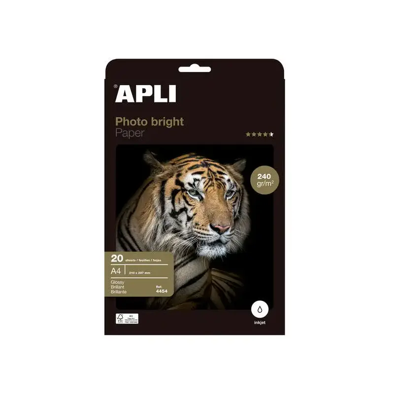 Apli Papel Fotografico Photobright A4 240g 20 Hojas | Ahorro Imprimiendo