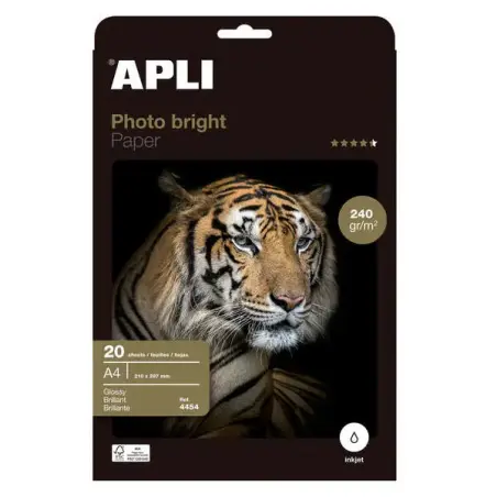 Apli Papel Fotografico Photobright A4 240g 20 Hojas | Ahorro Imprimiendo