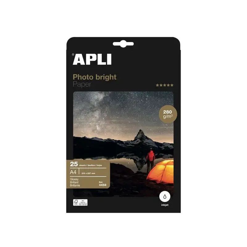 Apli Papel Fotografico Photobright A4 280g 25 Hojas | Ahorro Imprimiendo