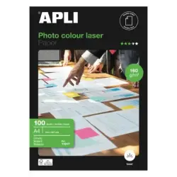 Apli Papel Fotografico Colour Laser A4 160g 100 Hojas | Ahorro Imprimiendo
