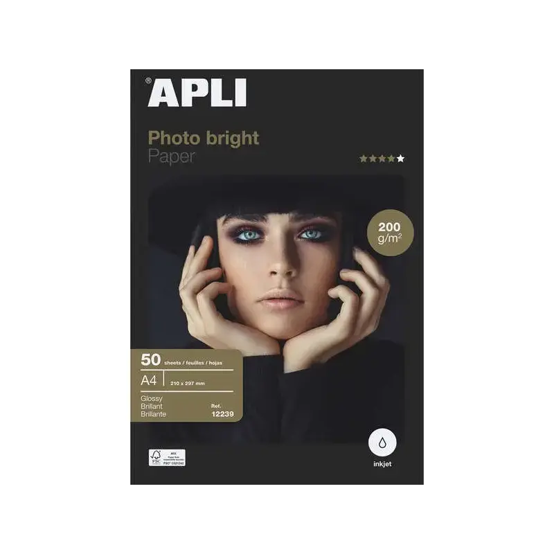 Apli Papel Fotografico Photobright A4 200g 50 Hojas | Ahorro Imprimiendo