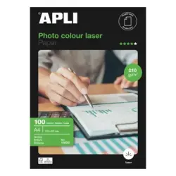 Apli Papel Fotografico Colour Laser A4 210g 100 Hojas | Ahorro Imprimiendo