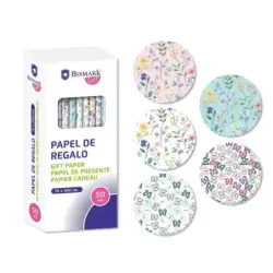 Bismark Naturaleza Rollo de Papel Regalo - Medidas 70cmx200cm - 5 Diseños Diferentes - 10 Rollos por Diseño | Ahorro Imprimiendo