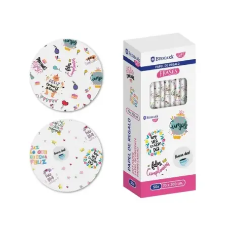 Bismark Frases Rollo de Papel Regalo - Medidas 70cmx200cm - 2 Diseños Diferentes | Ahorro Imprimiendo