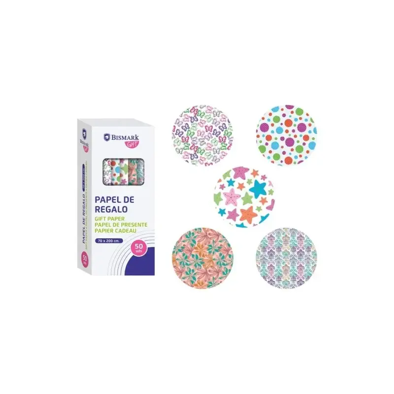 Bismark Momentos Especiales Rollo de Papel Regalo - Medidas 70cmx200cm - 5 Diseños Diferentes | Ahorro Imprimiendo