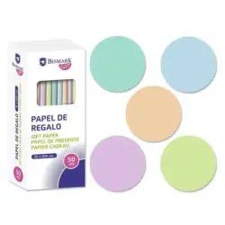 Bismark Pastel Rollo de Papel Regalo - Medidas 70cmx200cm - 5 Colores Pastel | Ahorro Imprimiendo