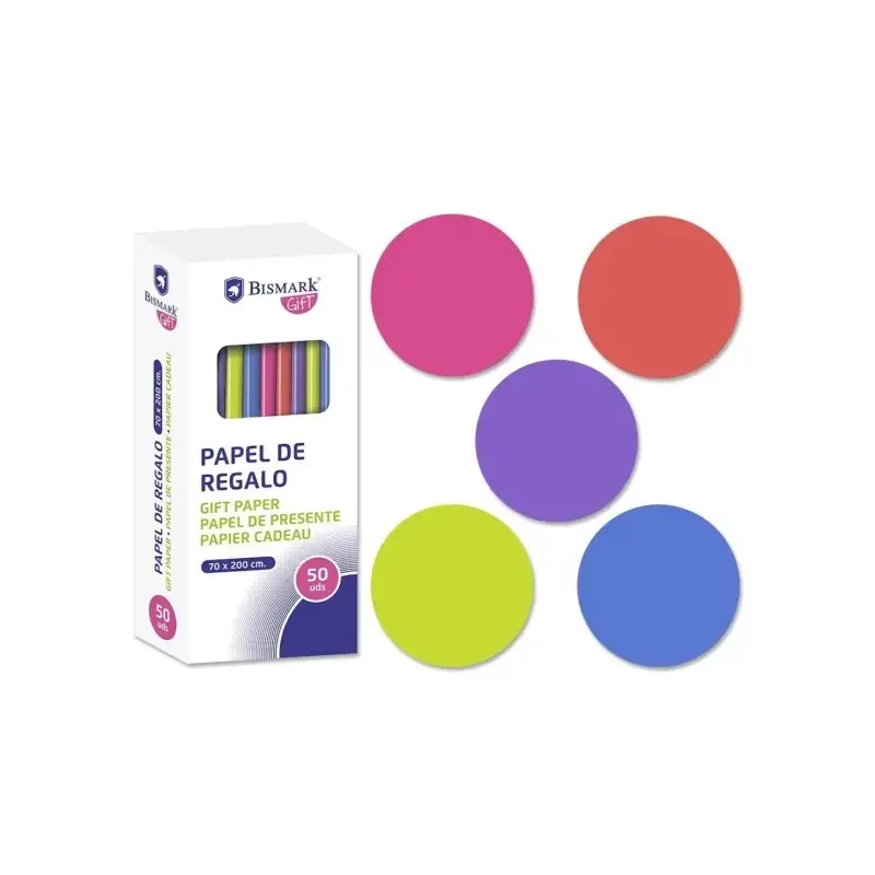 Bismark Neon Rollo de Papel Regalo - Medidas 70cmx200cm - 5 Colores Neon | Ahorro Imprimiendo