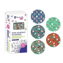 Bismark Navidad Papa Noel Rollo de Papel Regalo - Medidas 70cmx200cm - 5 Diseños Diferentes | Ahorro Imprimiendo