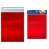 Bismark Pack de 4 Sobres Metalizados - Medidas 324x254mm - Cierre Autoadhesivo - Ideal para Regalos - Color Rojo Metalizado | Ah