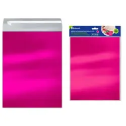 Bismark Pack de 4 Sobres Metalizados - Medidas 324x254mm - Cierre Autoadhesivo - Ideal para Regalos - Color Rosa Metalizado | Ah