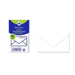 Bismark Pack de 10 Sobres de Papel 90grs - Medidas 76x120mm - Color Blanco | Ahorro Imprimiendo