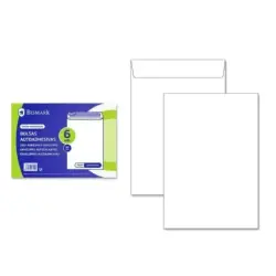 Bismark Pack de 6 Sobres de Papel 90gr - Medidas 184x261mm - Cierre Autoadhesivo - Color Blanco | Ahorro Imprimiendo