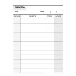 Apli Talonario Camarero 1/8 Duplicado Natural - Ideal para Restaurantes y Bares - 88 Hojas - Numeracion Consecutiva - Tamaño Com