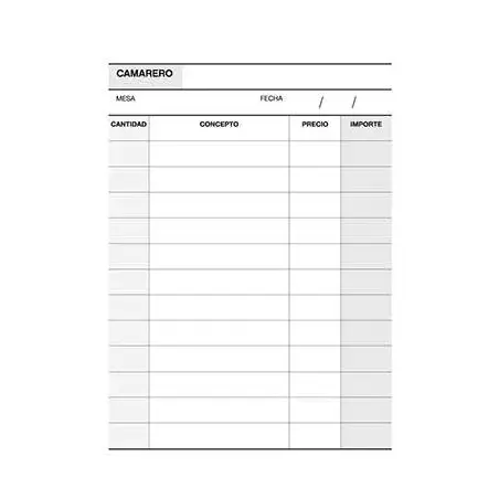 Apli Talonario Camarero 1/8 Duplicado Natural - Ideal para Restaurantes y Bares - 88 Hojas - Numeracion Consecutiva - Tamaño Com