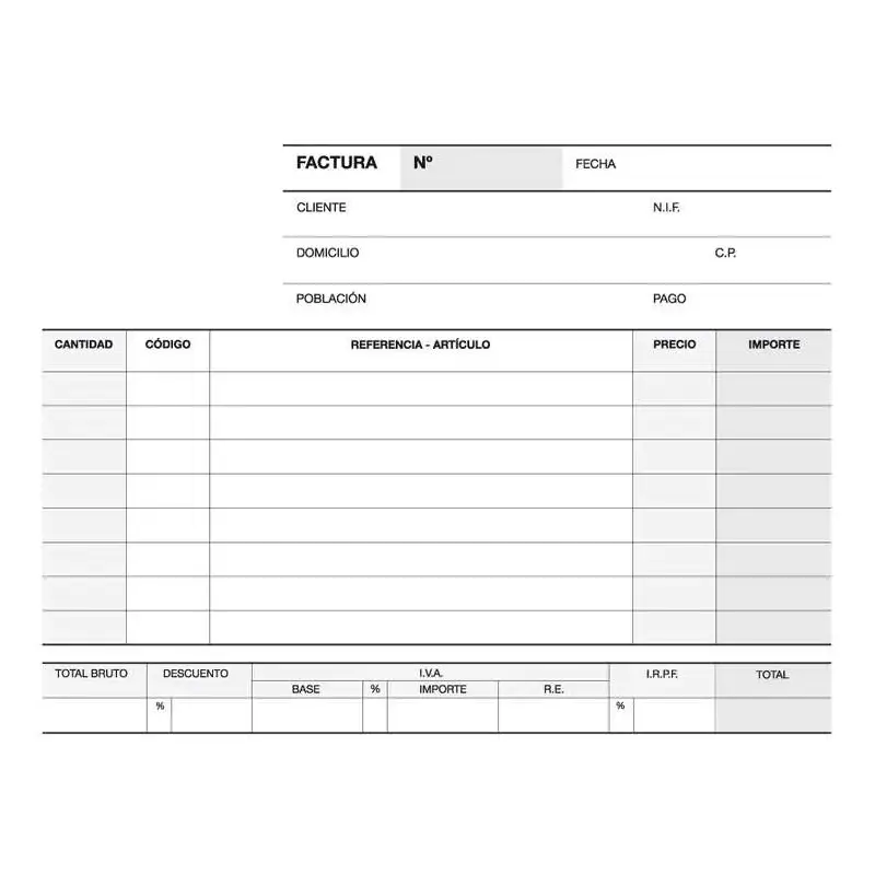 Apli Talonario Factura 1/8 Apaisado Duplicado A-67 - Papel Autocopiativo - 50 Juegos por Talonario - Numeracion Secuencial - Bla