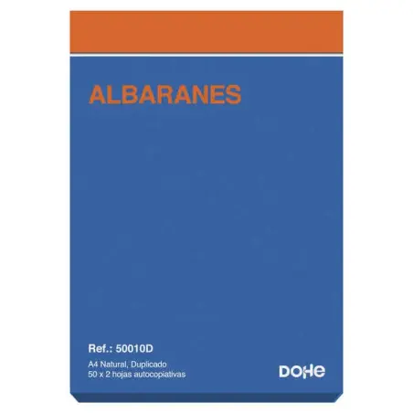 Dohe Talonario Albaranes A4 - 50 x 2 Hojas Autocopiativas | Ahorro Imprimiendo