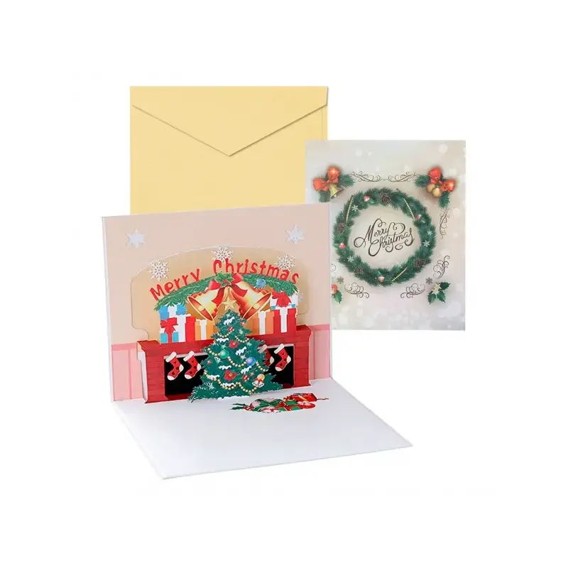 Dohe Chimenea Tarjeta 3D de Felicitacion Navideña con Sobre - Tamaño 15x17.5cm - Impresas a todo Color | Ahorro Imprimiendo