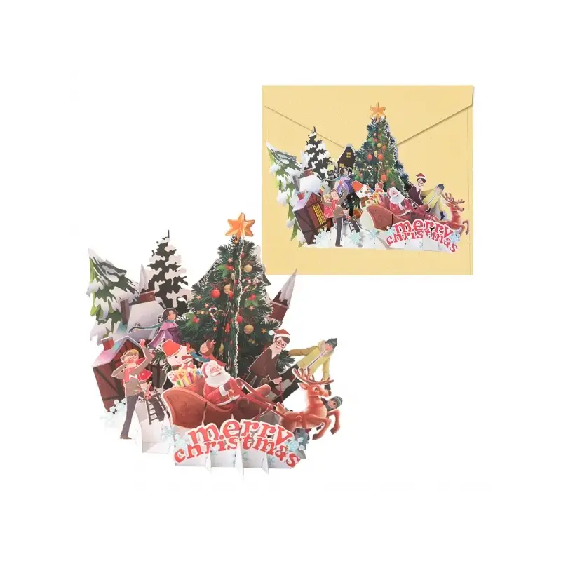 Dohe Village Tarjeta 3D de Felicitacion Navideña con Sobre - Tamaño 15x17,5cm - Impresas a todo Color | Ahorro Imprimiendo