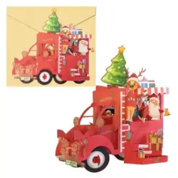 Dohe Truck Tarjeta 3D de Felicitacion Navideña con Sobre - Tamaño 14.5x11cm - Impresas a todo Color | Ahorro Imprimiendo