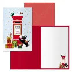 Dohe Buzon Pack de 6 Tarjetas de Felicitacion Navideña con Sobre - Tamaño Cerrada 11.5x17cm, Abierta 23x17cm - Papel Offset - Im