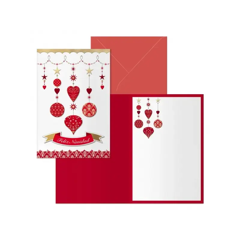 Dohe Carrusel Pack de 6 Tarjetas de Felicitacion Navideña con Sobre - Tamaño Cerrada 11.5x17cm, Abierta 23x17cm - Papel Offset -