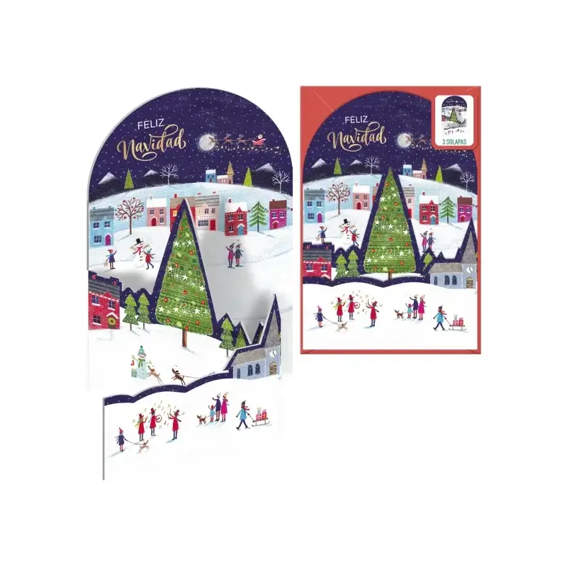 Dohe Mañana de Navidad Pack de 6 Tarjetas Desplegables de Felicitacion Navideña con Sobre - Impresas a todo Color | Ahorro Impri