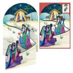 Dohe Estrella de Oriente Pack de 6 Tarjetas Desplegables de Felicitacion Navideña con Sobre - Impresas a todo Color | Ahorro Imp