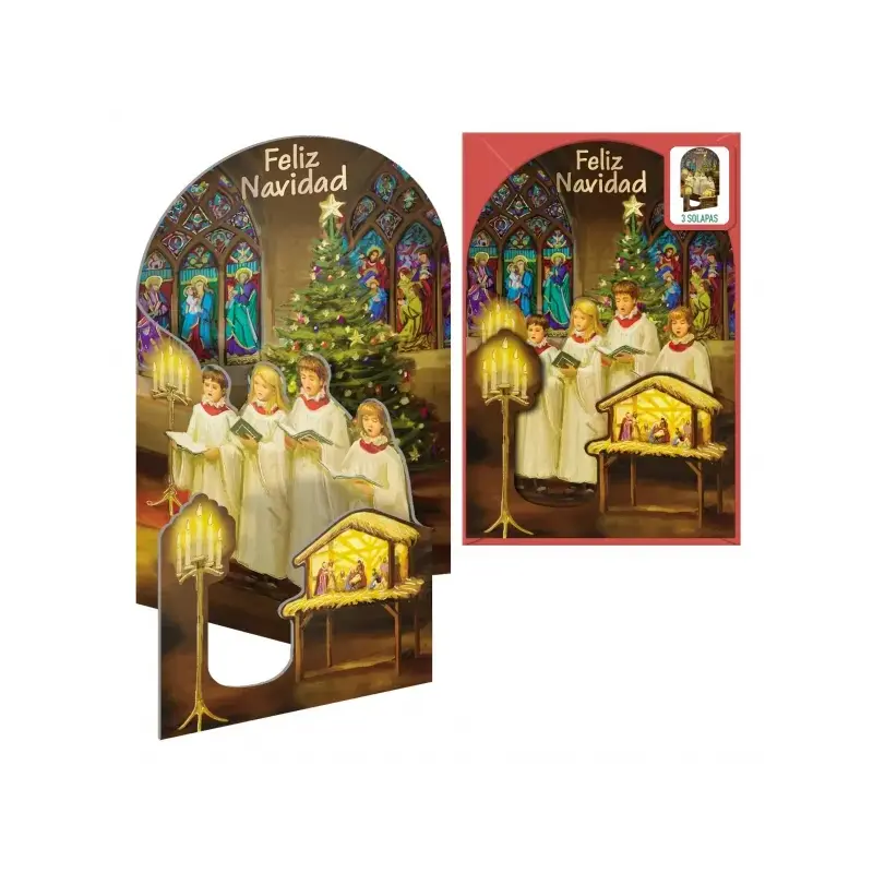 Dohe Cantando a la Navidad Pack de 6 Tarjetas Desplegables de Felicitacion Navideña con Sobre - Impresas a todo Color | Ahorro I