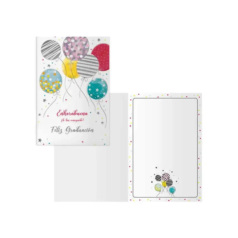 Dohe Pack de 6 Tarjetas de Felicitacion de Graduacion - 11.5x17cm - Impresion a Todo Color - Estampaciones con Pelicula de Color