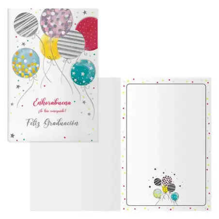 Dohe Pack de 6 Tarjetas de Felicitacion de Graduacion - 11.5x17cm - Impresion a Todo Color - Estampaciones con Pelicula de Color