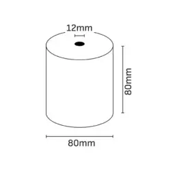 Oqonos Rollo de Papel Termico 80x80x12mm, Libre de BPA, FSC | Ahorro Imprimiendo