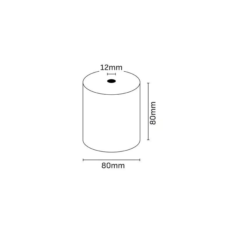 Oqonos Rollo de Papel Termico 80x80x12mm, Libre de BPA, FSC, 74.2 metros, 55 gramos | Ahorro Imprimiendo